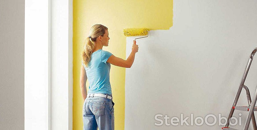 Покраска обоев