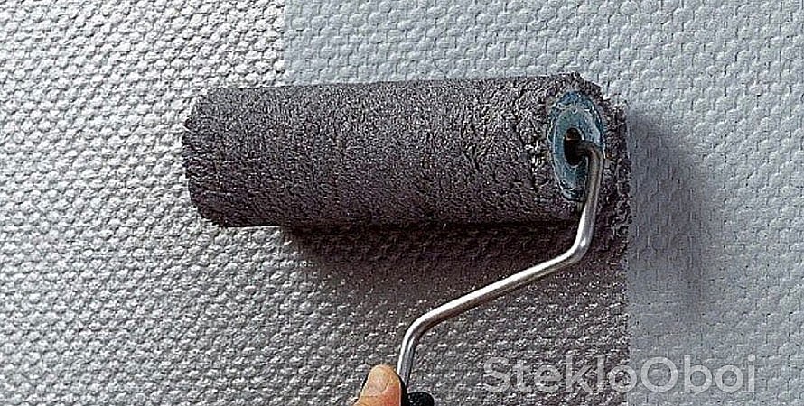 Покраска стеклообоев