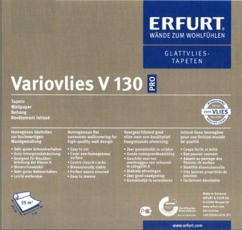 Флизелин Erfurt Variovlies V 130 (гладкий, ремонтный) 25*1,00м