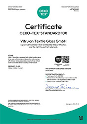 Соответствие продукции Vitrulan стандартам Oeko-Tex Соответствие продукции Vitrulan стандартам Oeko-Tex